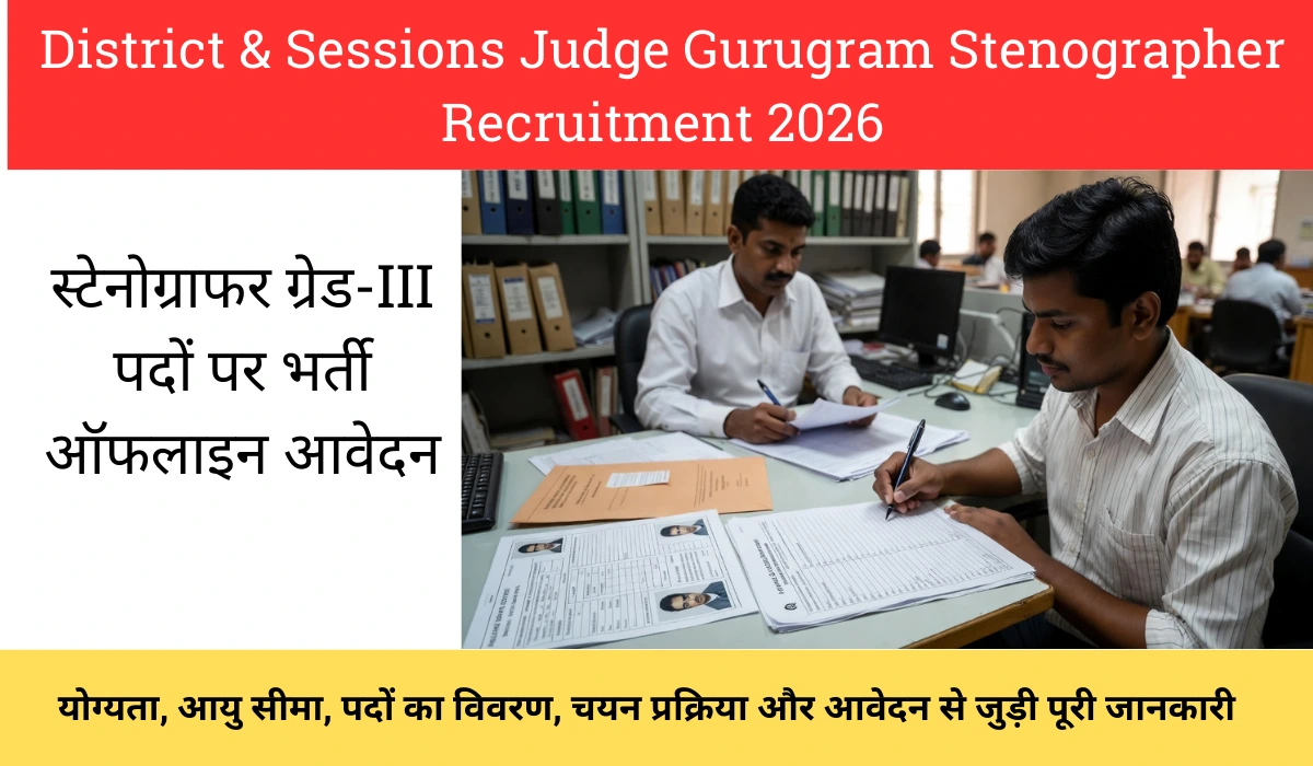 District & Sessions Judge Gurugram Stenographer Recruitment 2026