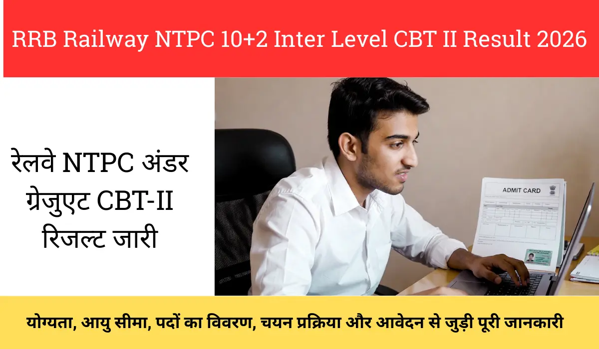 RRB Railway NTPC 10+2 Inter Level CBT II Result 2026