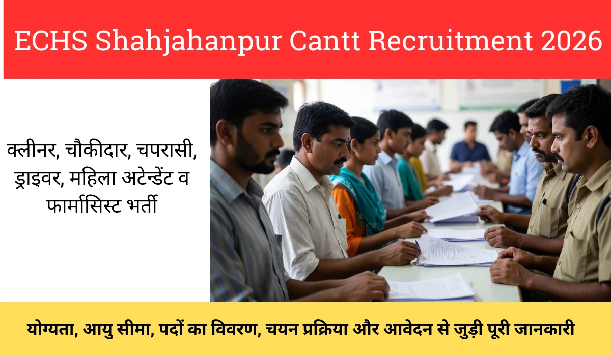 ECHS Shahjahanpur Cantt Recruitment 2026