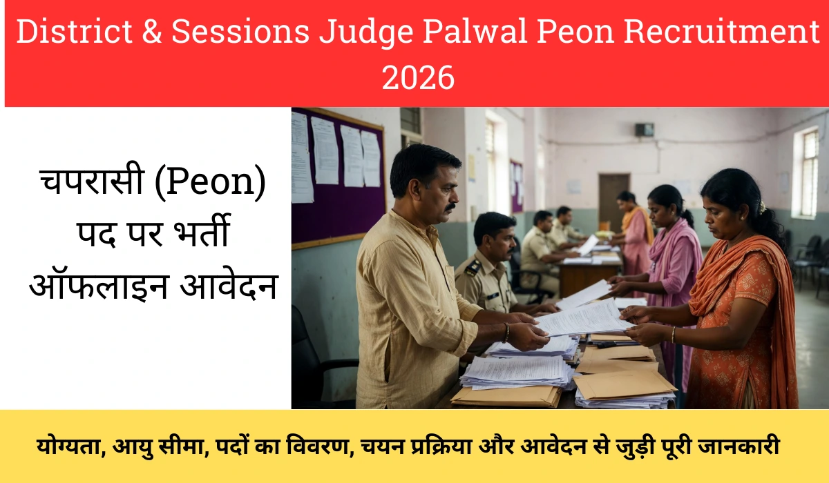 District & Sessions Judge Palwal Peon Recruitment 2026