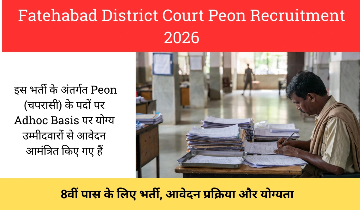 Fatehabad District Court Peon Recruitment 2026