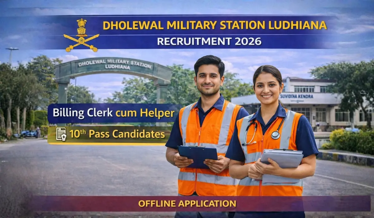 Dholewal Military Station Ludhiana Recruitment 2026 – 10th Pass Billing Clerk Form