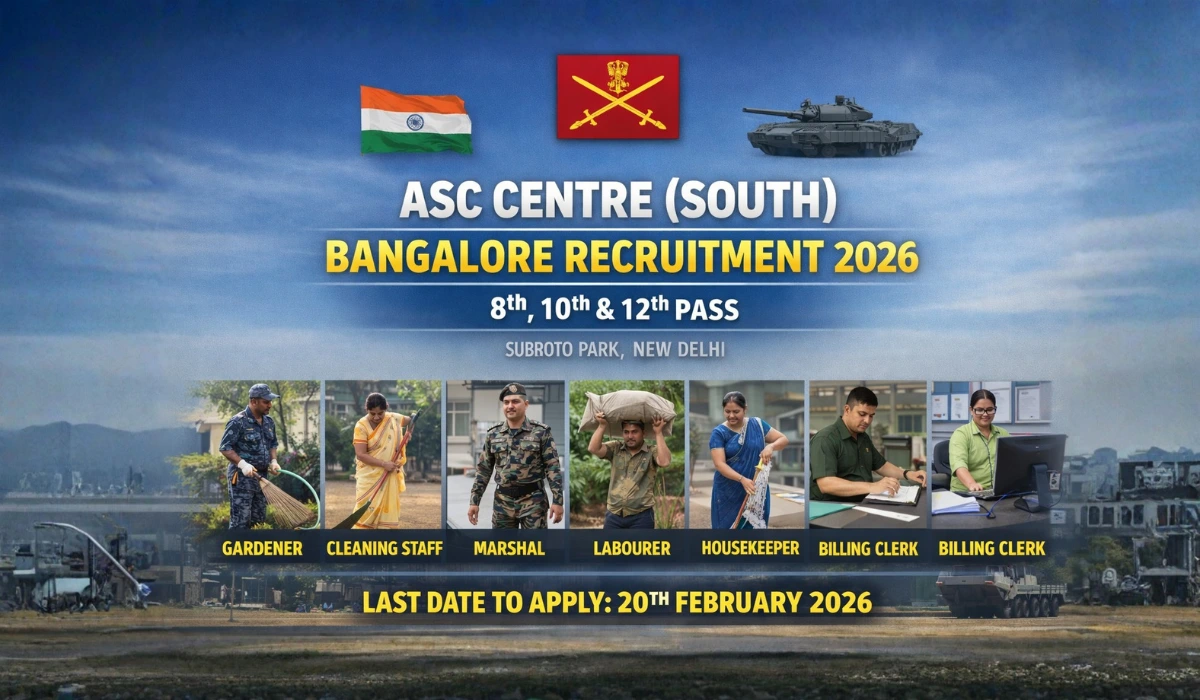 ASC Centre (South) Bangalore Recruitment 2026
