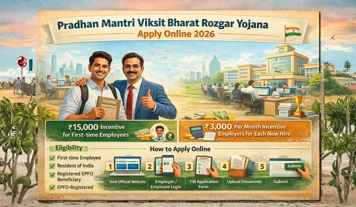 15,000 पहली नौकरी प्रोत्साहन 2026 – पहली नौकरी पर मिलेगा डायरेक्ट कैश, यहां करें आवेदन