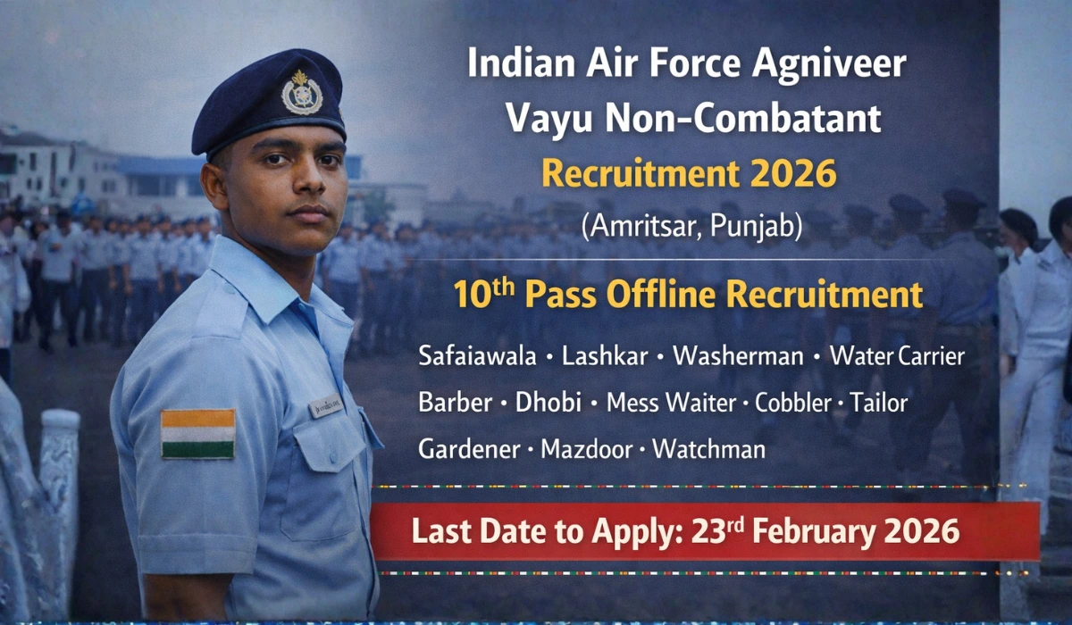 Indian Air Force Agniveer Vayu Non-Combatant Recruitment 2026 (Amritsar, Punjab)