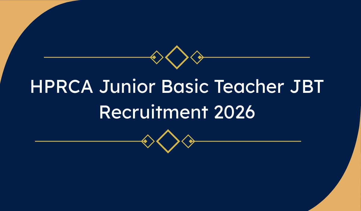 HPRCA JBT Recruitment 2026