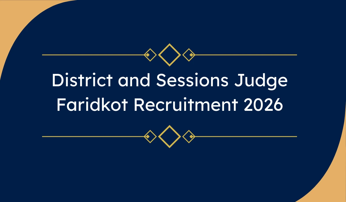 District and Sessions Judge Faridkot Recruitment 2026