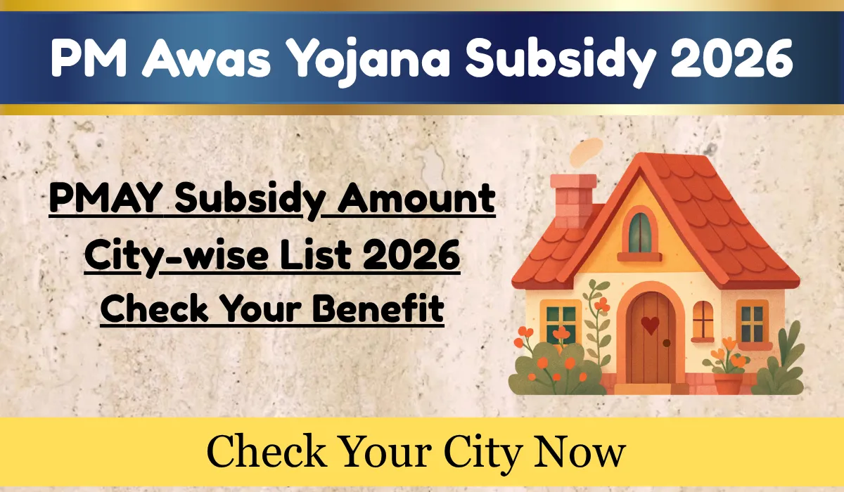 PMAY Subsidy Amount City-wise List 2026 Check Your Benefit