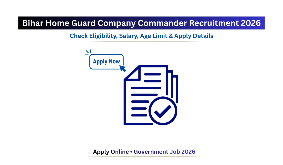 Bihar Home Guard Company Commander Recruitment 2026 notification