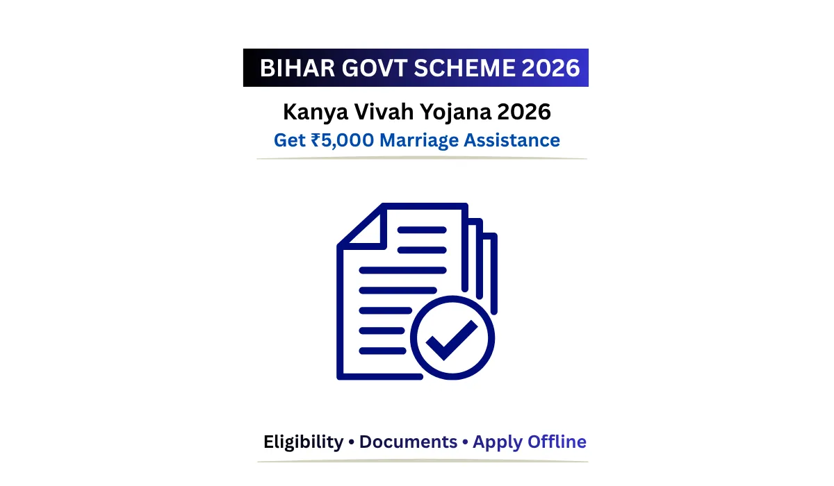 Bihar Mukhyamantri Kanya Vivah Yojana 2026 providing ₹5,000 marriage assistance for eligible families in Bihar