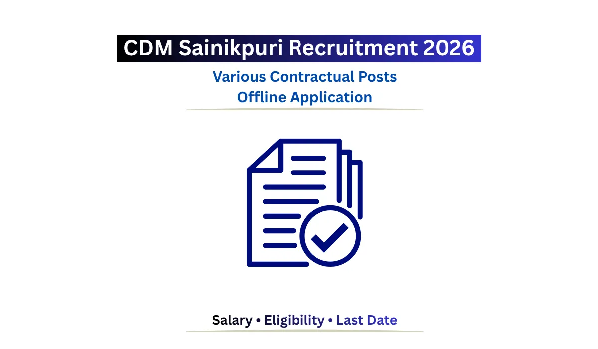 CDM Sainikpuri Recruitment 2026 notification for various contractual posts