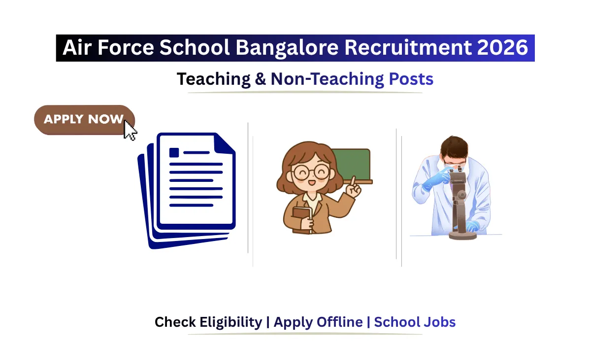 Air Force School Bangalore Recruitment 2026 Teaching and Non-Teaching Vacancy