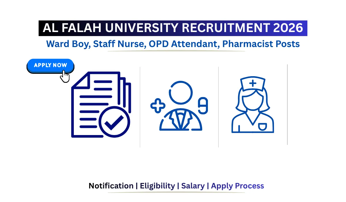 Al Falah University Recruitment 2026 offline notification for various posts