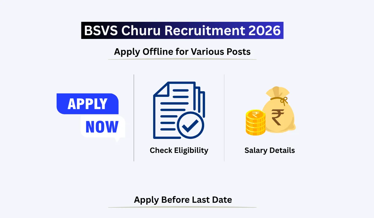 BSVS Churu Recruitment 2026 notification for various posts offline application