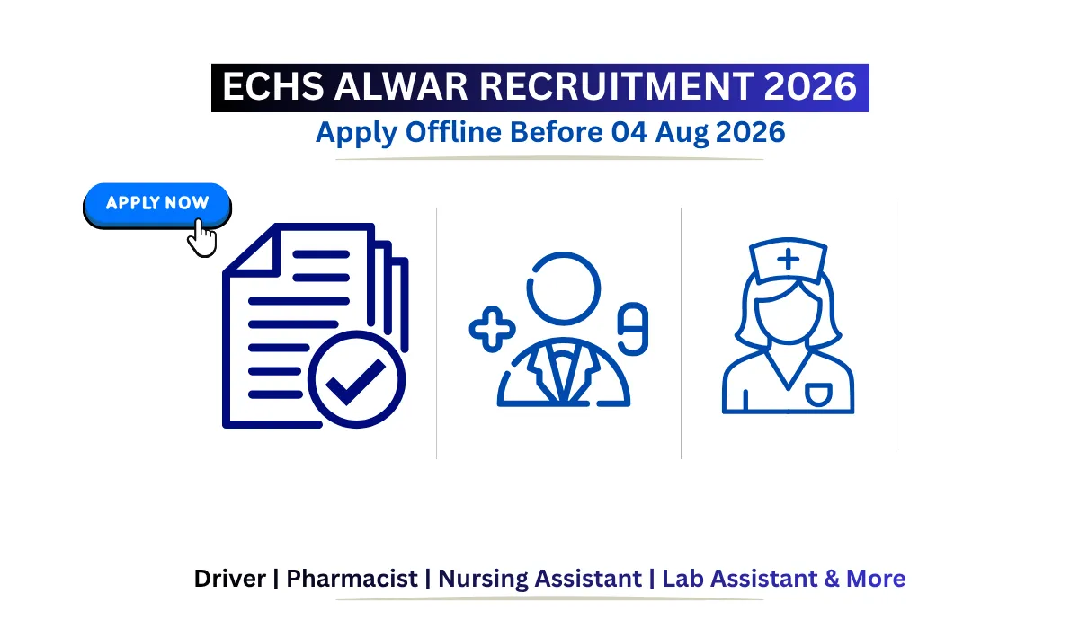 ECHS Alwar Recruitment 2026 notification for Cleaner, Driver, Pharmacist, Nursing Assistant and other posts