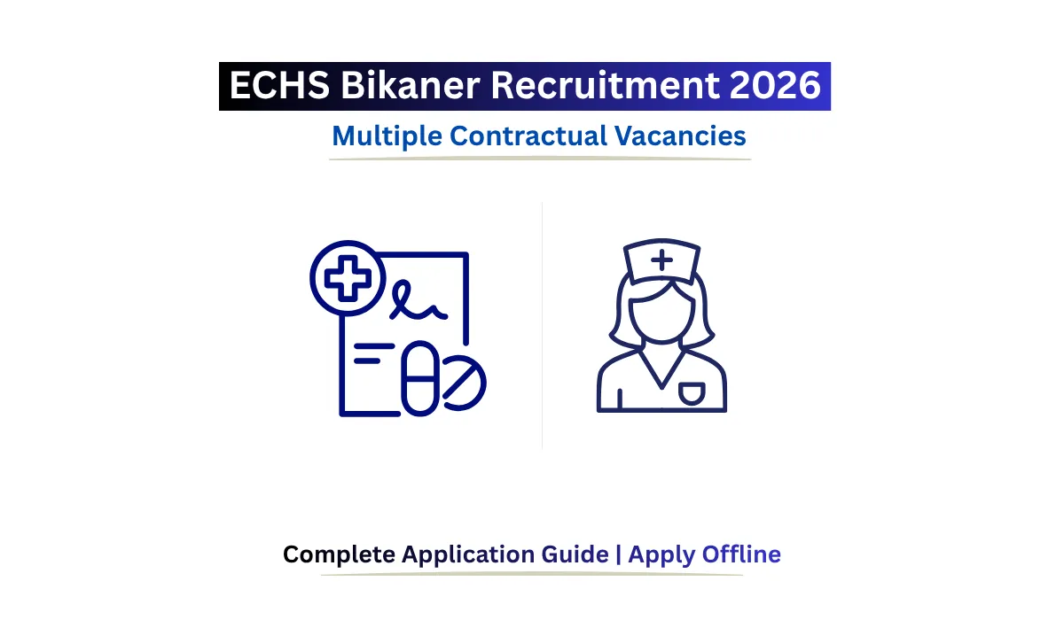 ECHS Bikaner Recruitment 2026 offline application for contractual vacancies