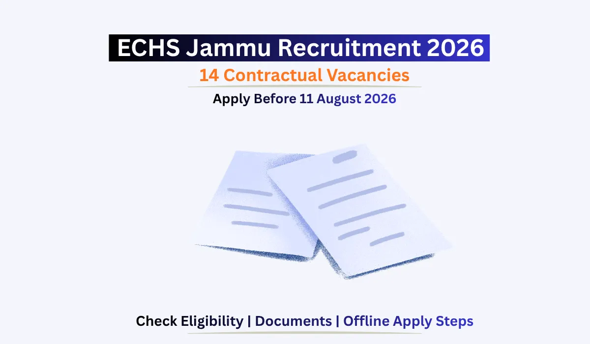 ECHS Jammu Recruitment 2026 notification for 14 contractual vacancies