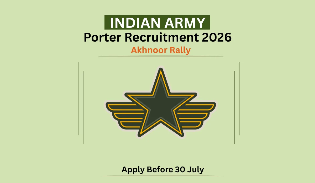 Indian Army Porter Recruitment 2026 Akhnoor Rally notification apply before 30 July 2026