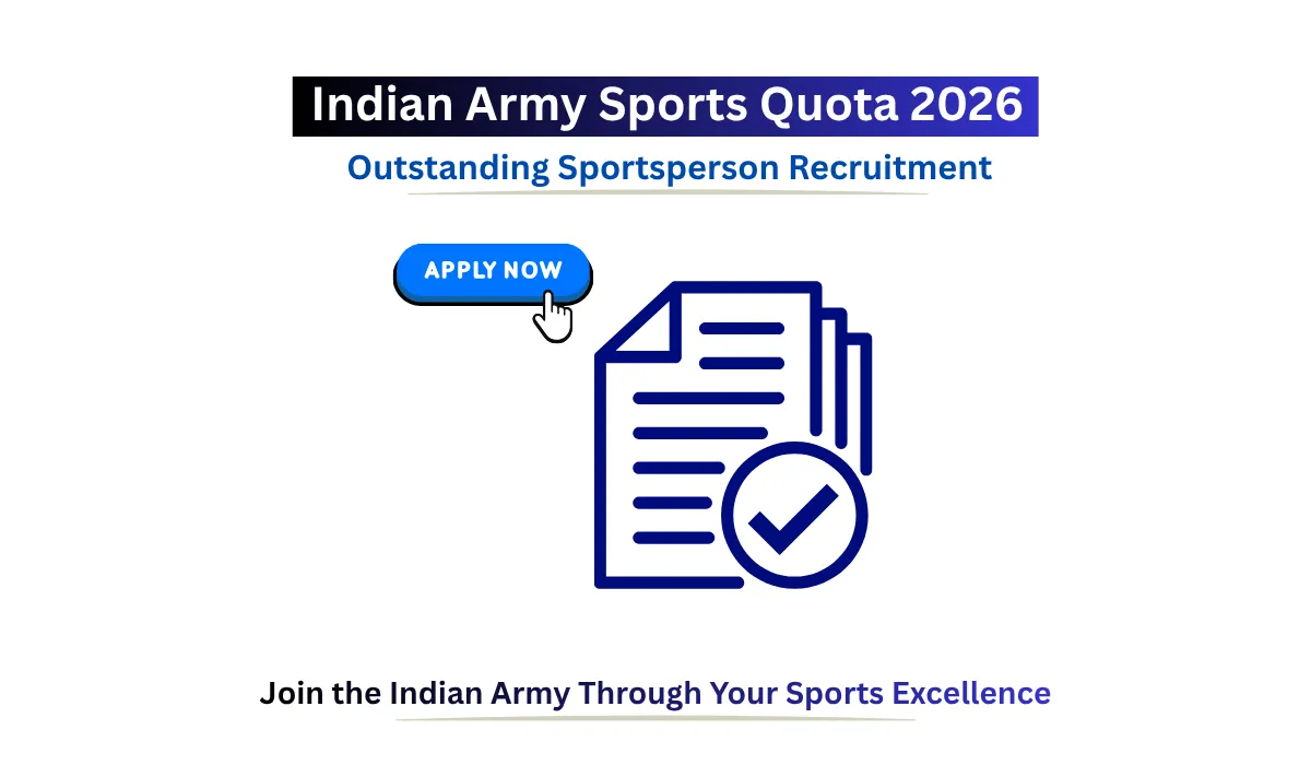 Indian Army Sports Quota 2026 recruitment notification for outstanding sportspersons