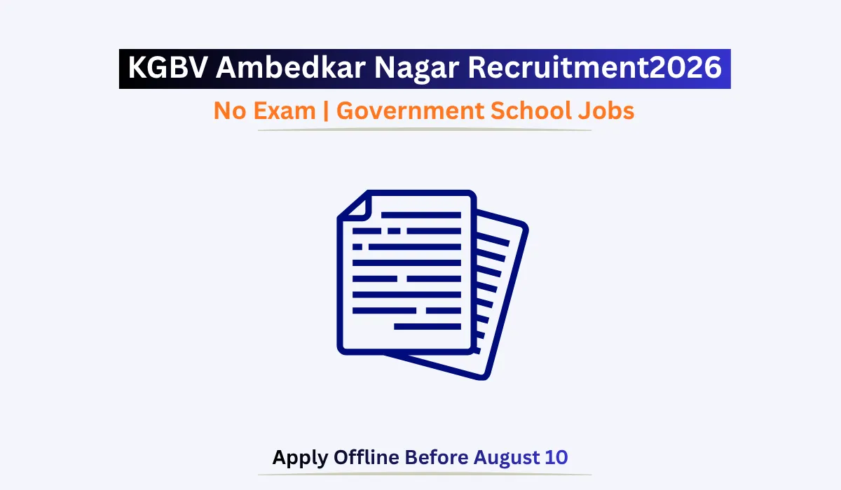 KGBV Ambedkar Nagar Recruitment 2026 Peon Cook Accountant Teacher Jobs