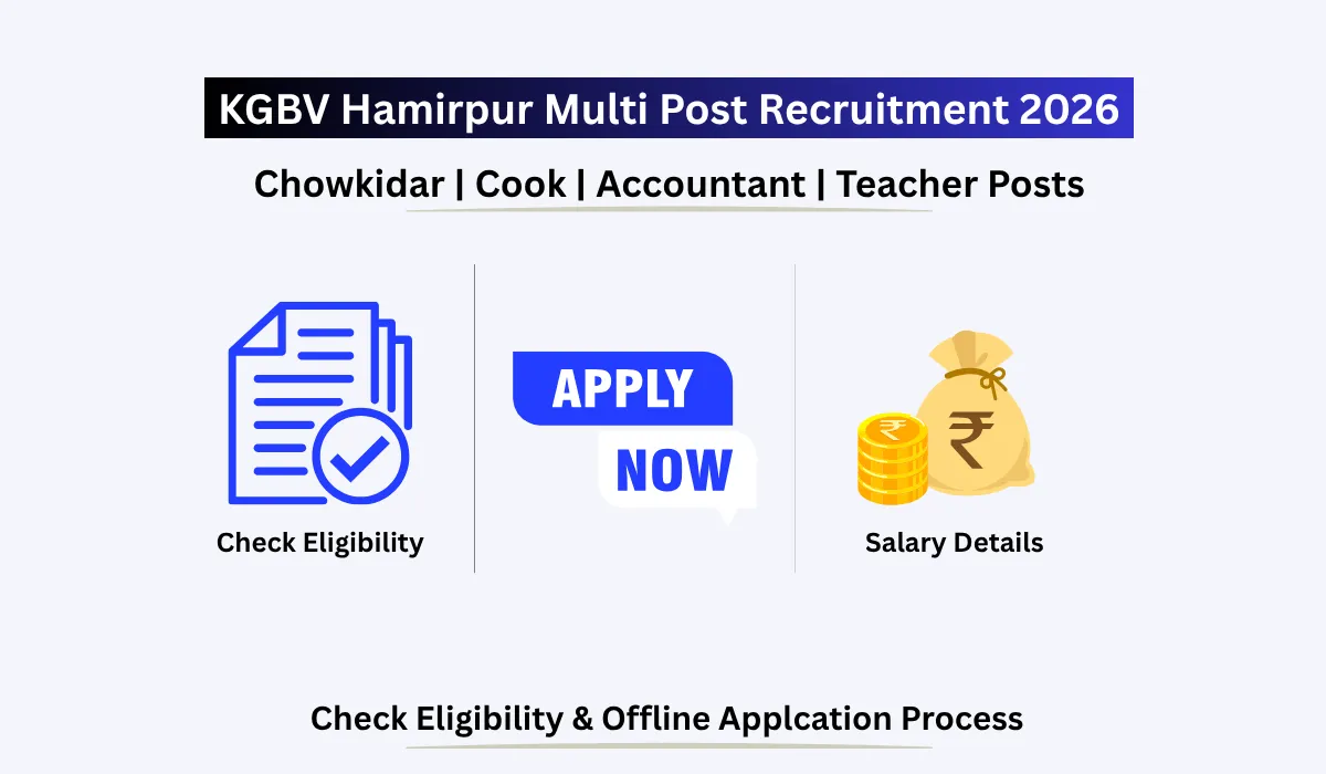 KGBV Hamirpur Multi Post Recruitment 2026 for Chowkidar Cook Accountant and Teacher Posts