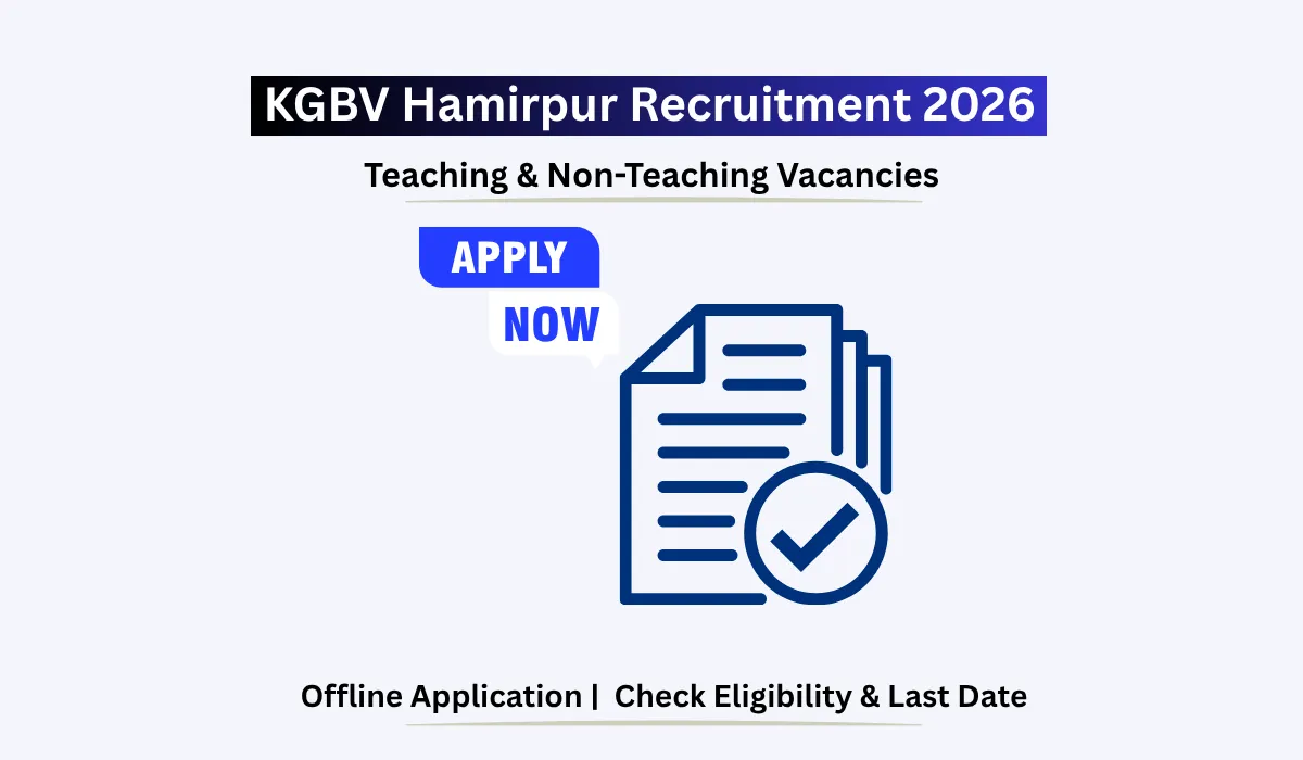 KGBV Hamirpur Recruitment 2026 teaching and non teaching vacancies
